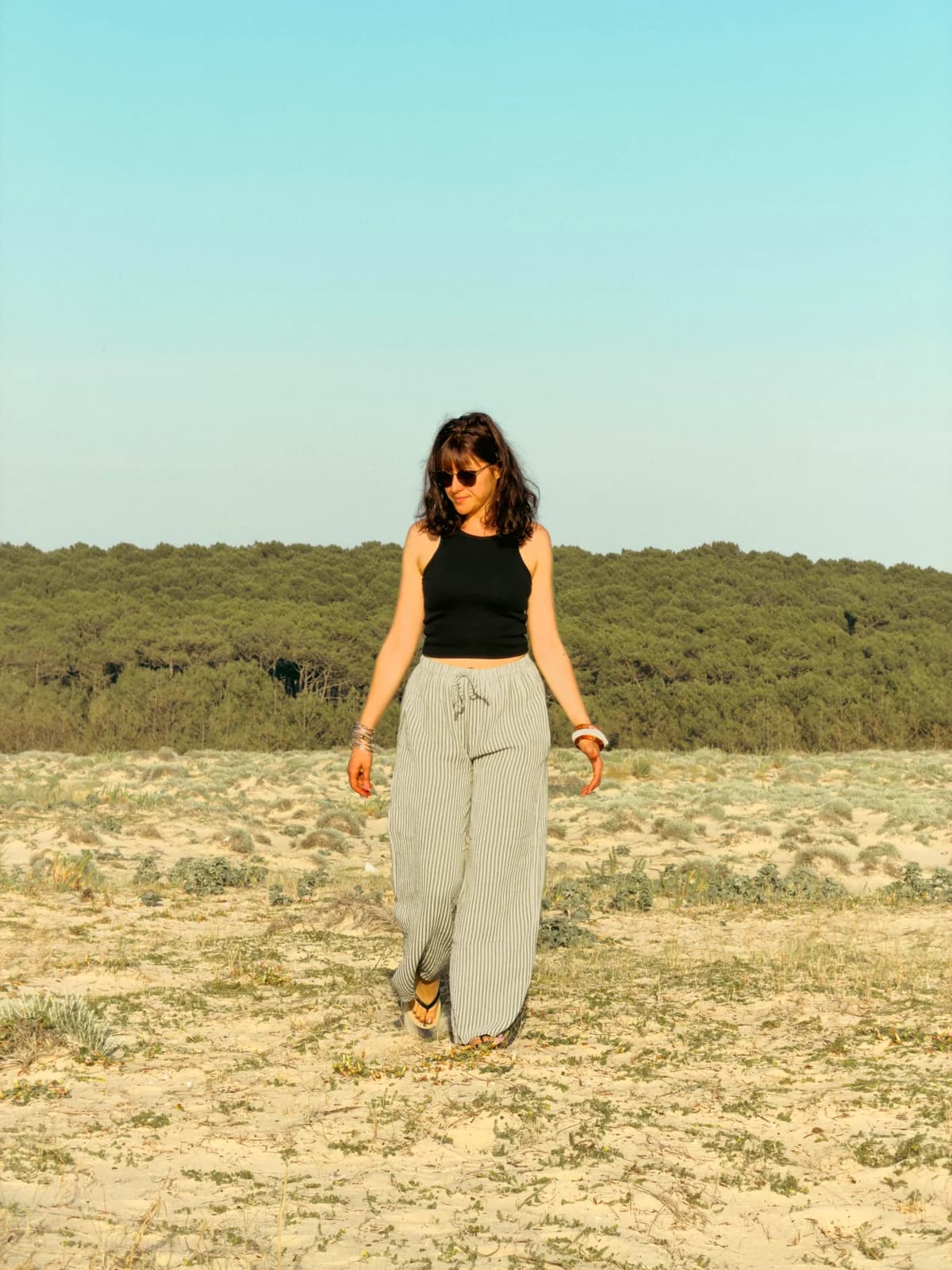Pantalon Gaze de Coton Rayée